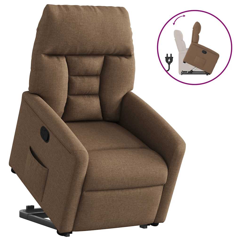 JUNG Vida Relaxsessel mit Aufstehhilfe Braun Stoff