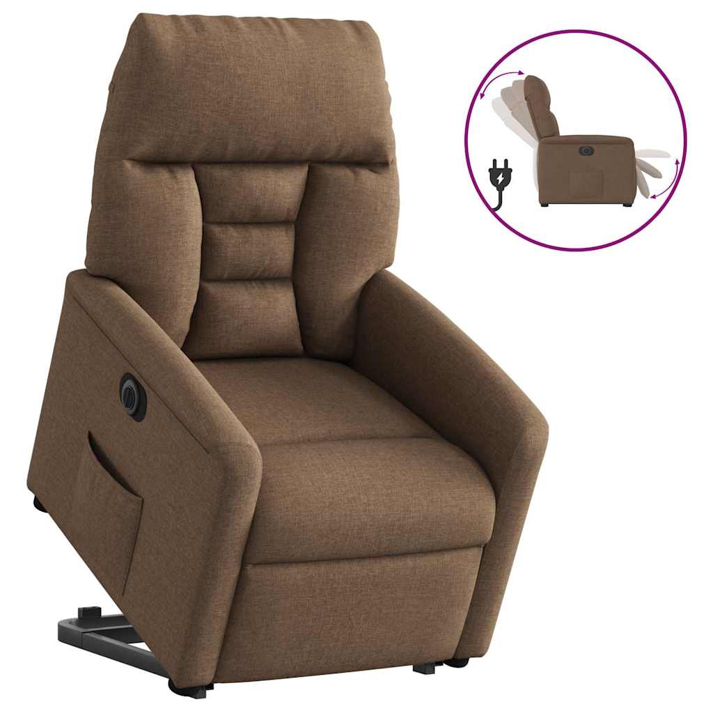 JUNG Vida Relaxsessel mit Aufstehhilfe Elektrisch Braun Stoff