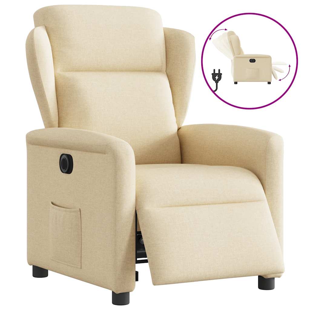JUNG Vida Relaxsessel Elektrisch Creme Stoff