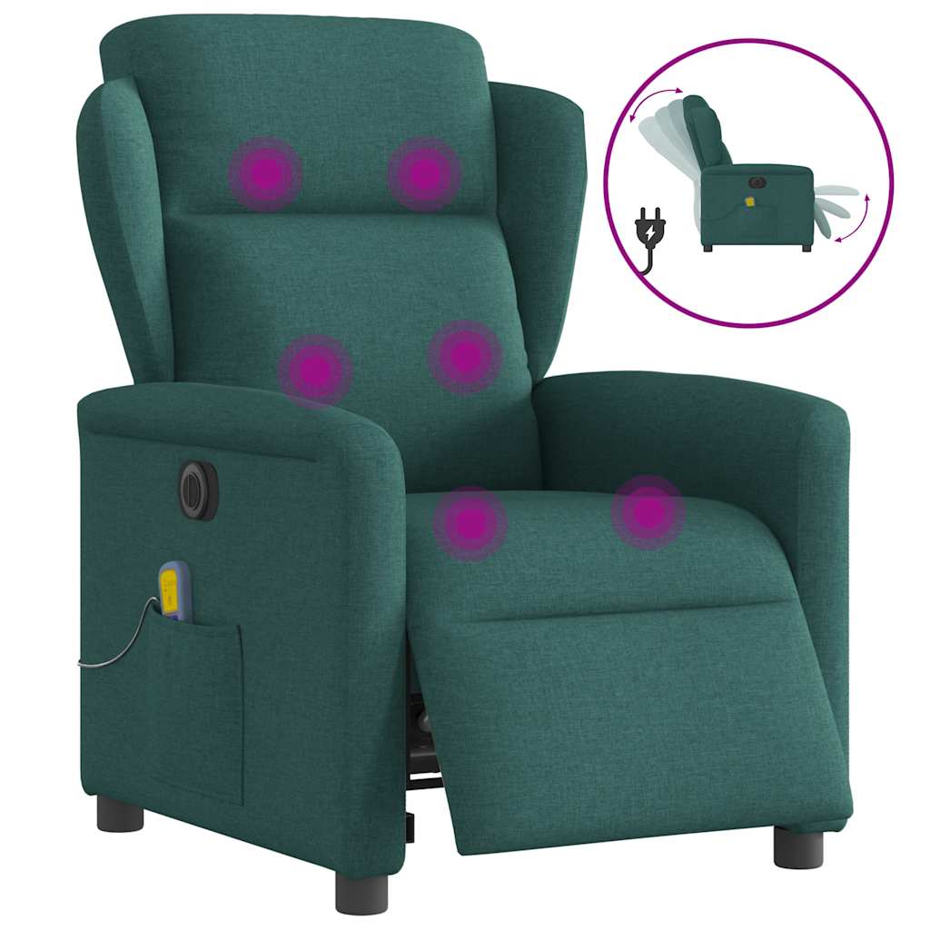 JUNG Vida Massagesessel Elektrisch Dunkelgrün Stoff