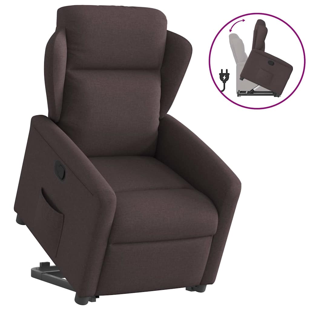 JUNG Vida Relaxsessel mit Aufstehhilfe Dunkelbraun Stoff