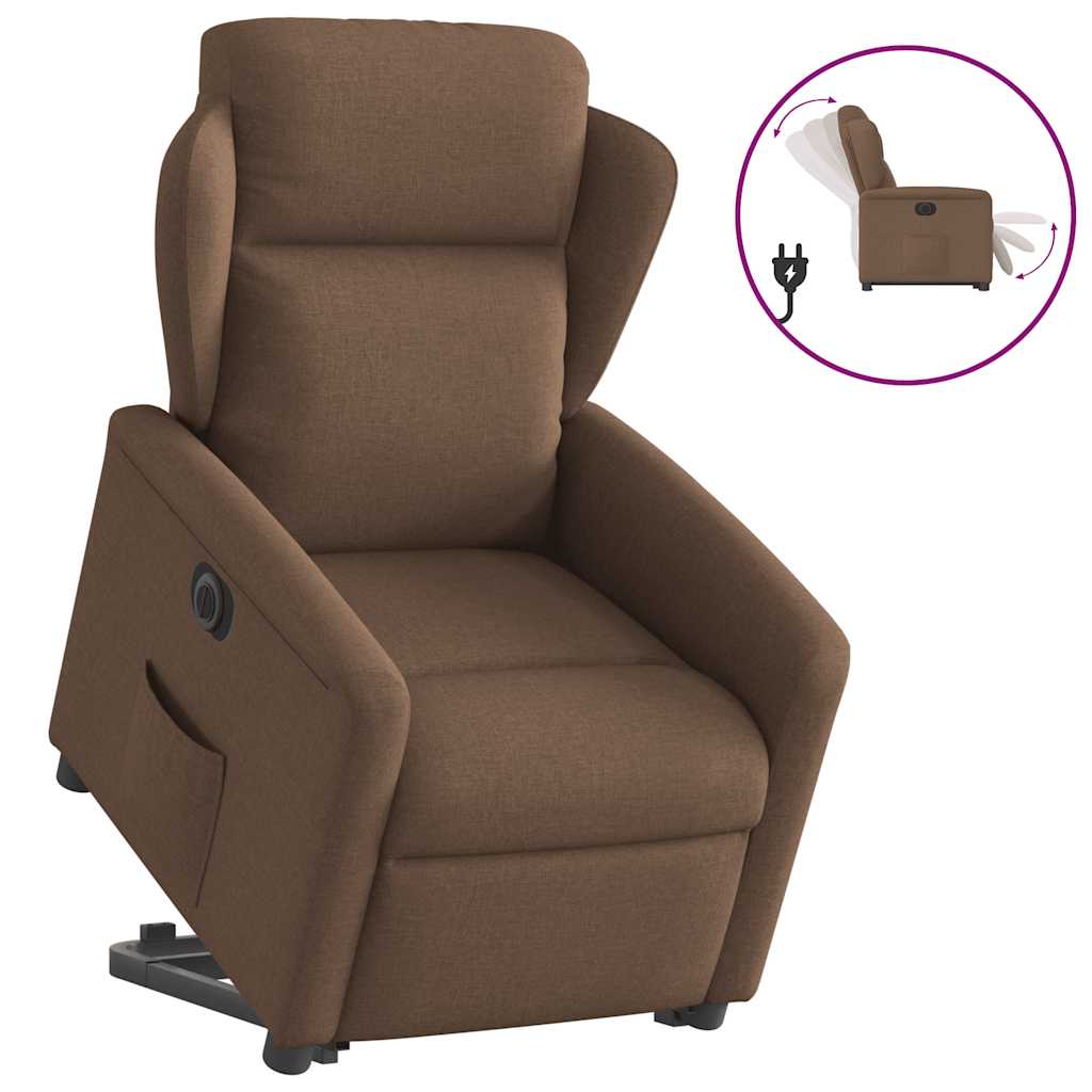 JUNG Vida Relaxsessel mit Aufstehhilfe Elektrisch Braun Stoff