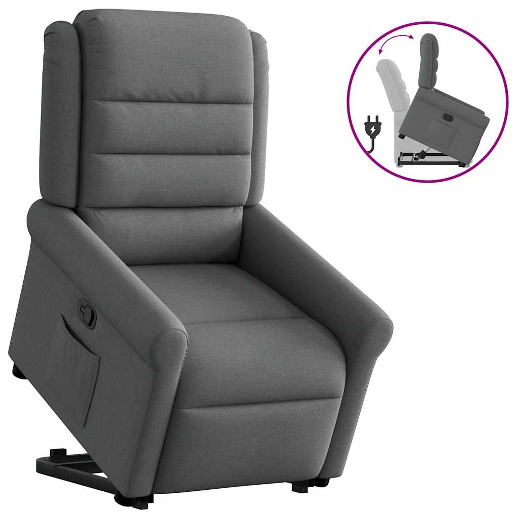JUNG Vida Relaxsessel mit Aufstehhilfe Dunkelgrau Stoff