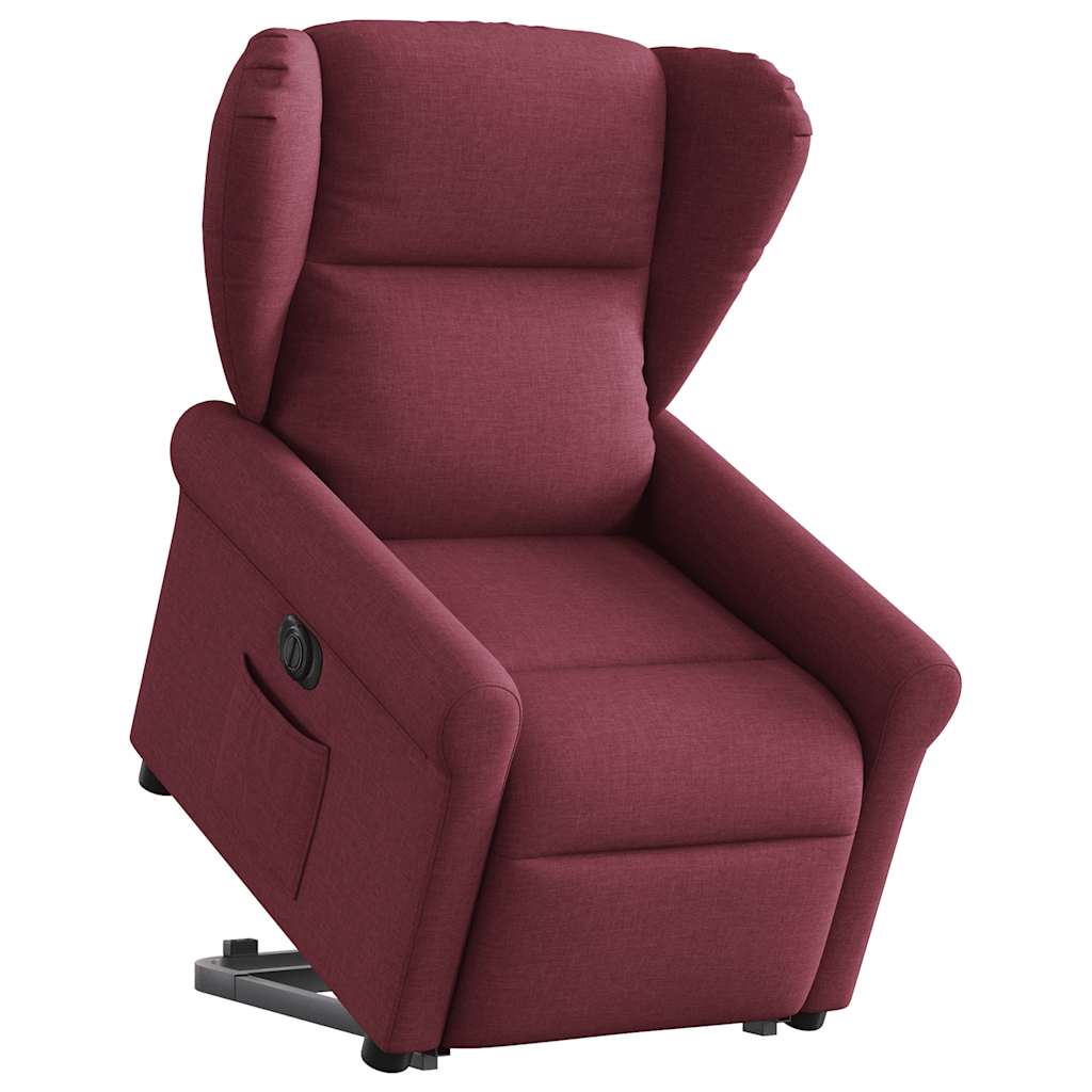 JUNG Vida Relaxsessel mit Aufstehhilfe Elektrisch Weinrot Stoff