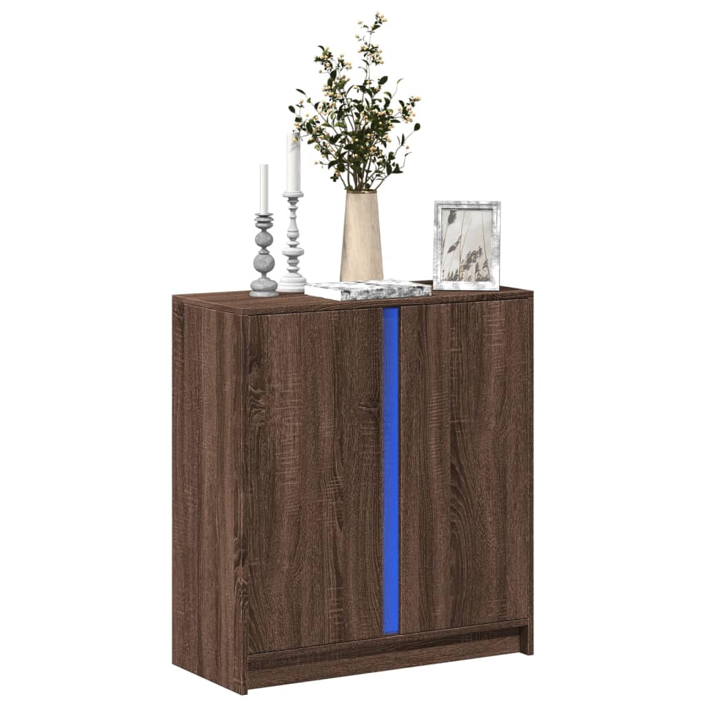 JUNG Vida LED-Sideboard Braun Eichen-Optik 77x34x85 cm Holzwerkstoff
