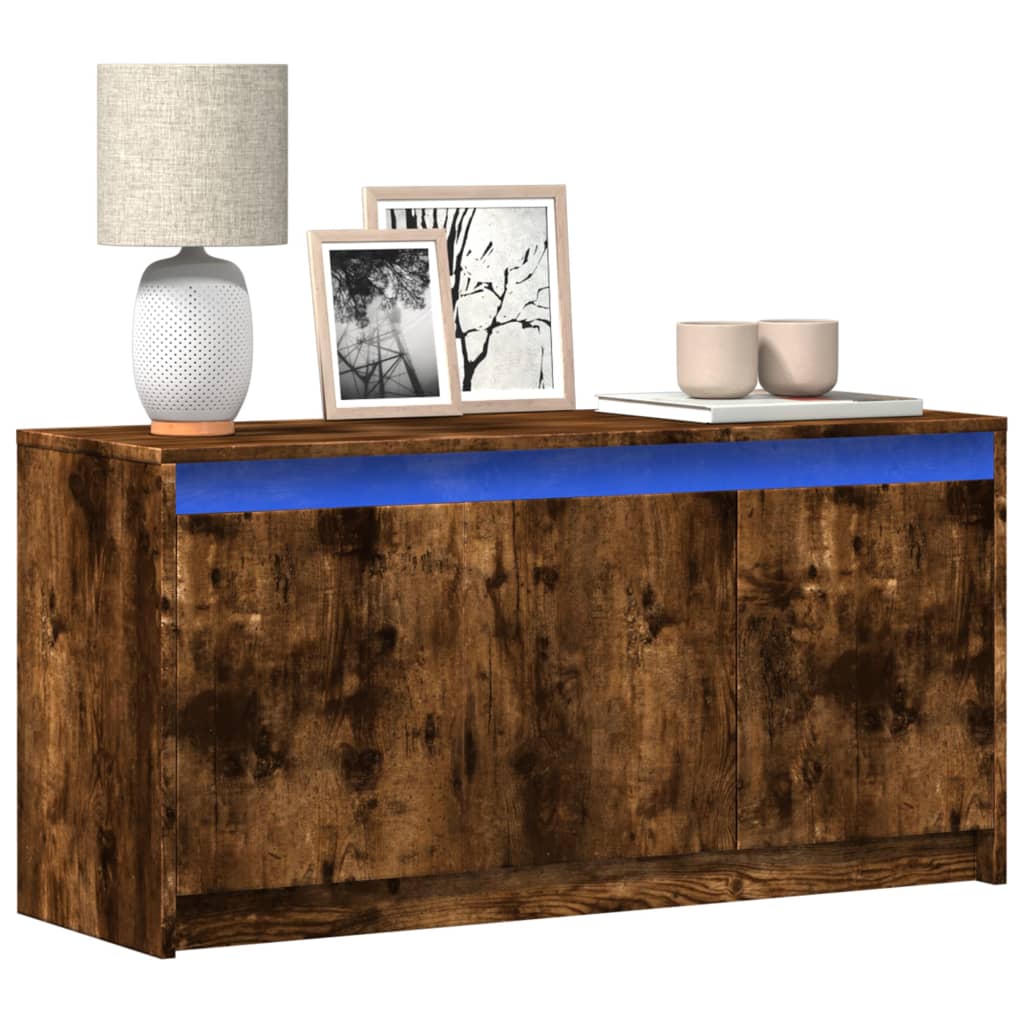 JUNG Vida TV-Schrank mit LED-Beleuchtung Räuchereiche 100x34x50 cm
