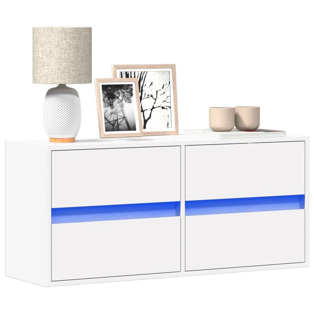 JUNG Vida TV-Wandschrank mit LED-Beleuchtung Weiß 100x31x45 cm