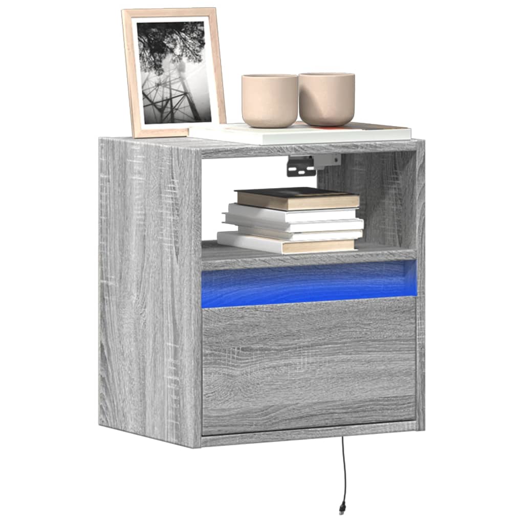 JUNG Vida TV-Wandschränke LED-Beleuchtung 2 Stk. Grau Sonoma 41x31x45 cm