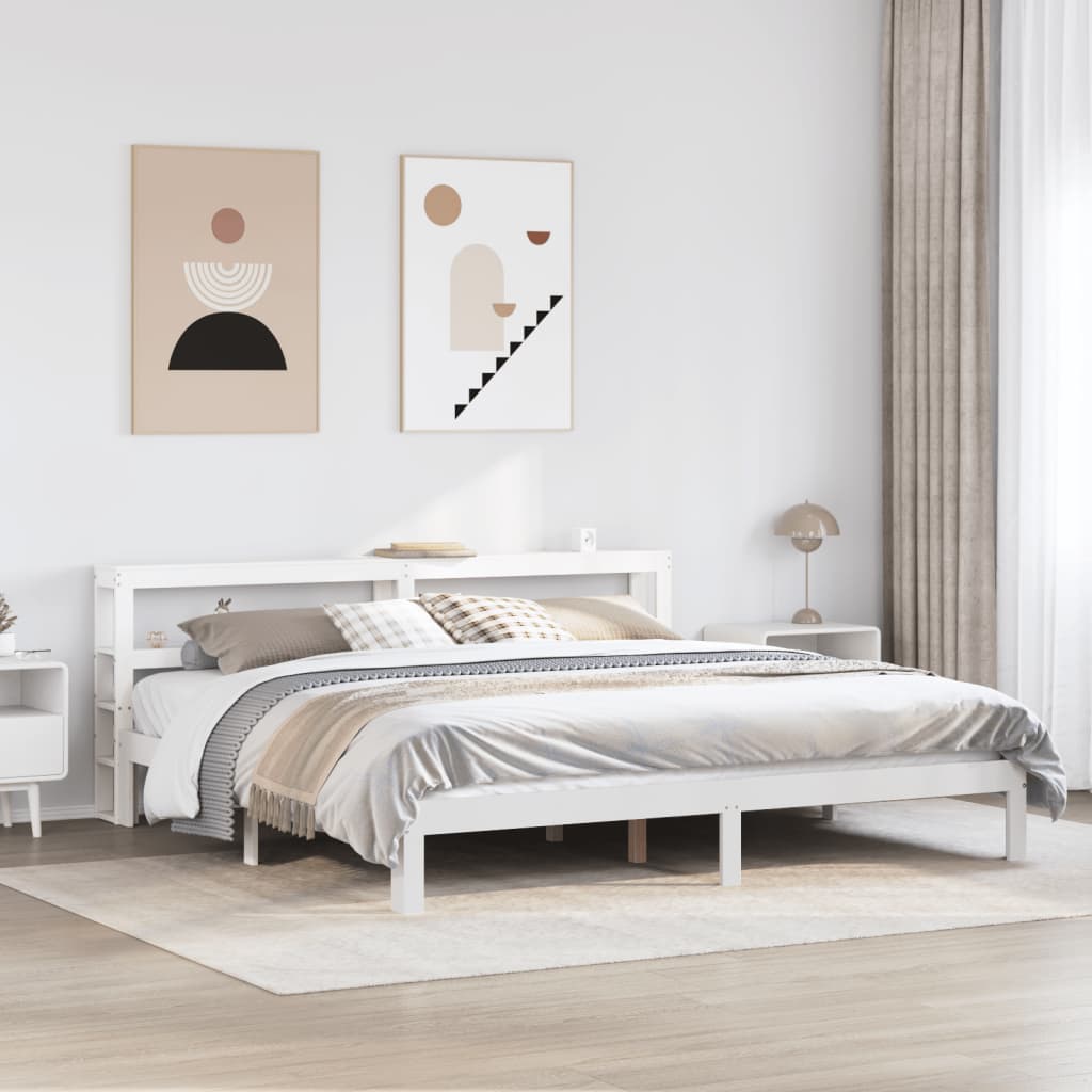 JUNG Vida Bettgestell mit Kopfteil ohne Matratze Weiß 200x200 cm