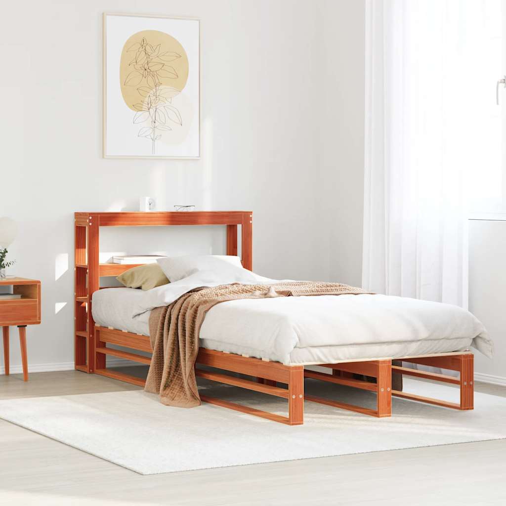 JUNG Vida Massivholzbett ohne Matratze Wachsbraun 75x190 cm Kiefernholz