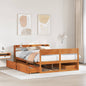 JUNG Vida Massivholzbett ohne Matratze Wachsbraun 140x200 cm Kiefernholz