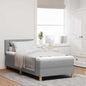 JUNG Vida Boxspringbett mit Matratze Hellgrau 90 x 190 cm Stoff