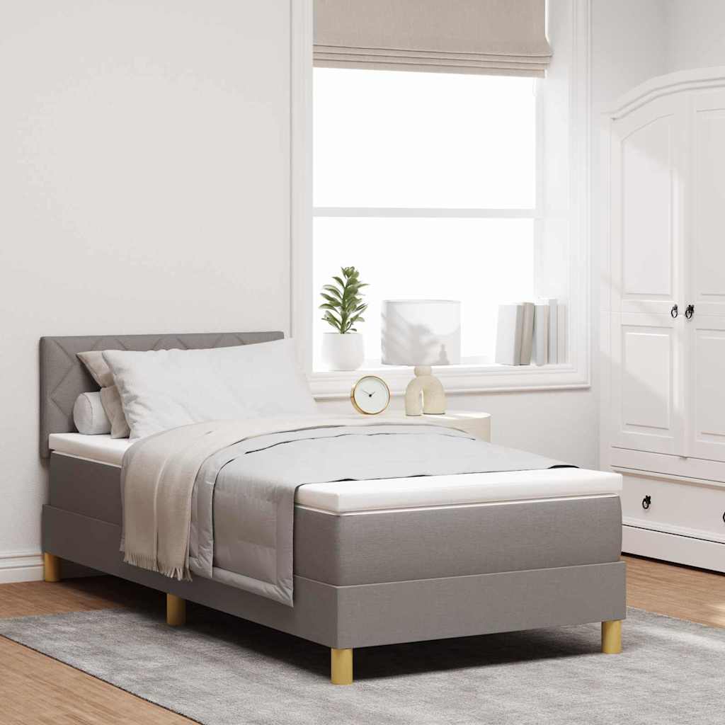JUNG Vida Boxspringbett mit Matratze Taupe 100 x 200 cm Stoff
