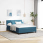 JUNG Vida Boxspringbett mit Matratze Dunkelblau 140 x 190 cm Samt