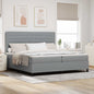 JUNG Vida Boxspringbett mit Matratze Hellgrau 200 x 200 cm Stoff