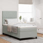 JUNG Vida Boxspringbett mit Matratze Hellgrau 100 x 200 cm Stoff