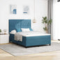 JUNG Vida Boxspringbett mit Matratze Dunkelblau 140 x 190 cm Stoff