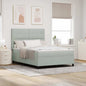 JUNG Vida Boxspringbett mit Matratze Hellgrau 140 x 190 cm Stoff