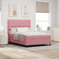 JUNG Vida Boxspringbett mit Matratze mit Kopfteil Rosa 140 x 190 cm Stoff