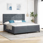 JUNG Vida Boxspringbett mit Matratze Dunkelgrau 200 x 200 cm Stoff