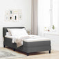 JUNG Vida Boxspringbett mit Matratze Dunkelgrau 90 x 200 cm Stoff