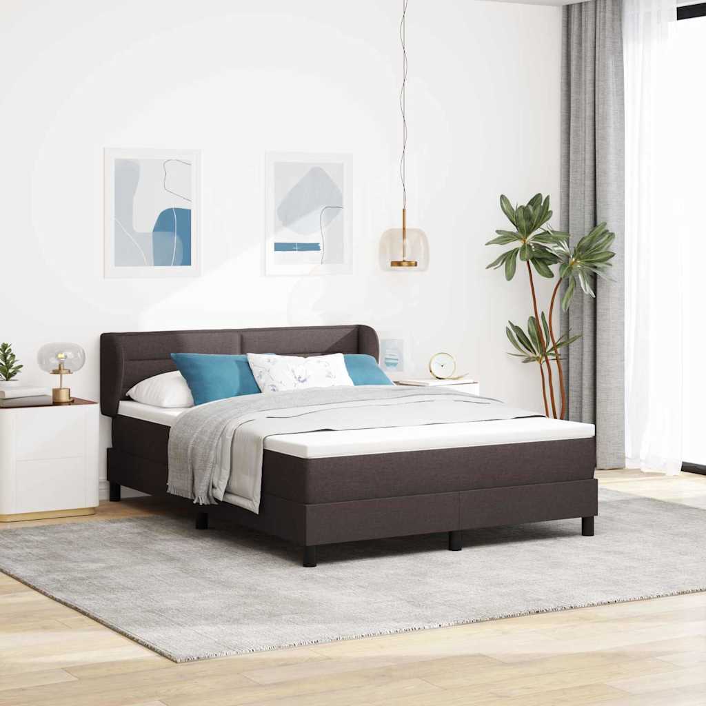 JUNG Vida Boxspringbett mit Matratze Dunkelbraun 160 x 200 cm Stoff