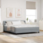 JUNG Vida Boxspringbett mit Matratze Hellgrau 180 x 200 cm Stoff