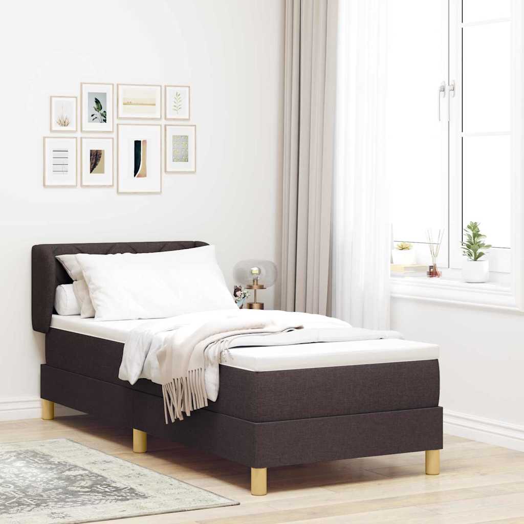 JUNG Vida Boxspringbett mit Matratze Dunkelbraun 80 x 200 cm Stoff