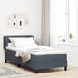 JUNG Vida Boxspringbett mit Matratze Dunkelgrau 100 x 200 cm Samt