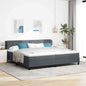 JUNG Vida Boxspringbett mit Matratze Dunkelgrau 200 x 200 cm Samt