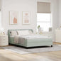 JUNG Vida Boxspringbett mit Matratze Hellgrau 140 x 190 cm Samt