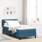 JUNG Vida Boxspringbett mit Matratze Dunkelblau 90 x 200 cm Samt
