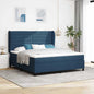 JUNG Vida Boxspringbett mit Matratze mit Kopfteil Blau 180 x 200 cm Stoff