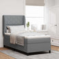 JUNG Vida Boxspringbett mit Matratze Hellgrau 100 x 200 cm Stoff