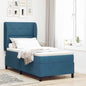JUNG Vida Boxspringbett mit Matratze Dunkelblau 200 x 90 cm Polyester