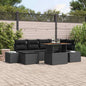 JUNG Vida Garten Essgruppe mit Kissen 7 pcs Schwarz und Braun