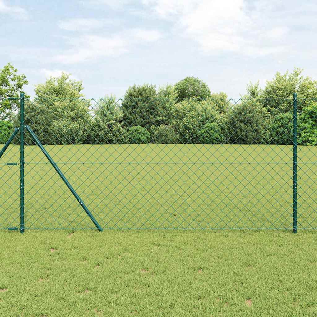JUNG Vida Zaunpfosten Grün 25 x 1,4 m (60 x 60 mm Gitter) Stahl und PVC