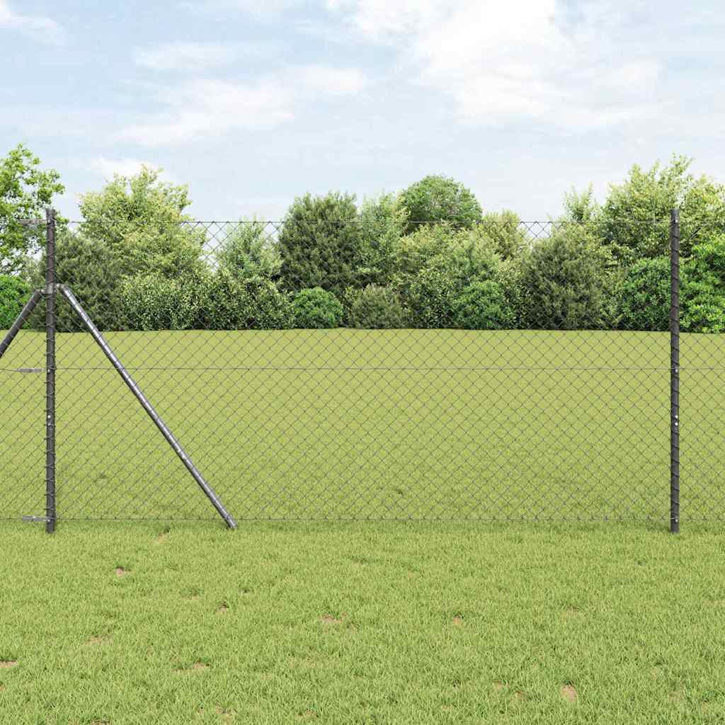 JUNG Vida Zaunpfosten Grau 10 x 1,4 m (40 x 40 mm Maschen) Stahl und PVC