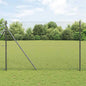 JUNG Vida Zaunpfosten Grau 10 x 1,5 m (40 x 40 mm Maschen) Stahl und PVC