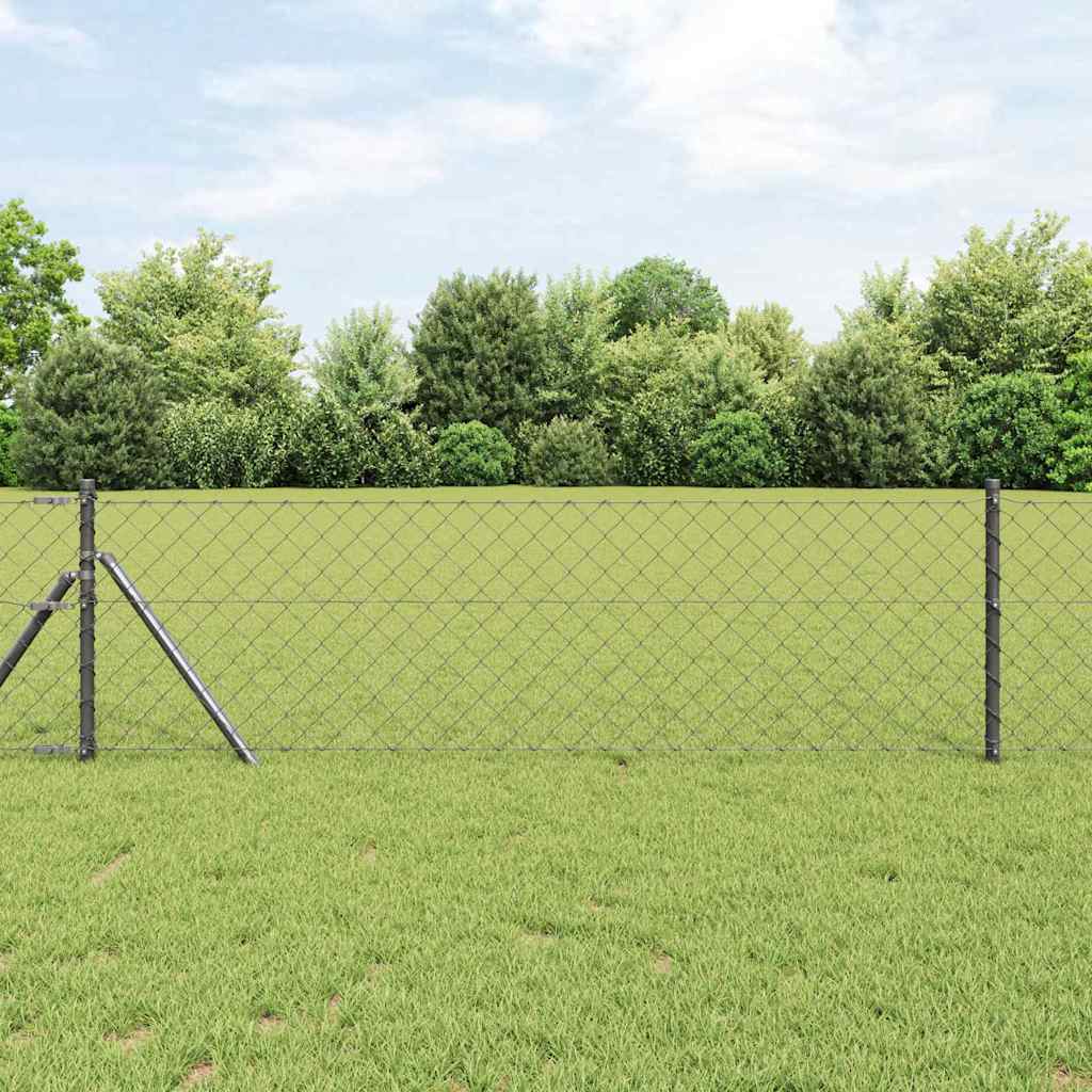 JUNG Vida Zaunpfosten Grau 10 x 0,8 m (60 x 60 mm Maschen) Stahl und PVC