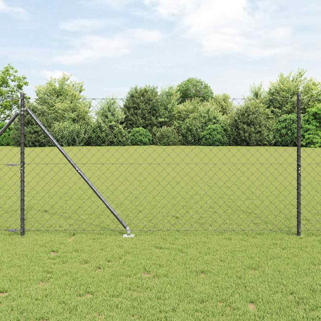 JUNG Vida Zaunpfosten Grau 10 x 1,2 m (60 x 60 mm Gitter) Stahl und PVC