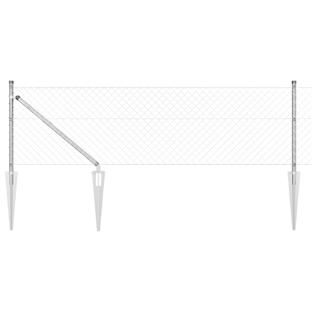 JUNG Vida Zaunpfosten Silber 10 x 0,4 m (40 x 40 mm Maschen) Stahl