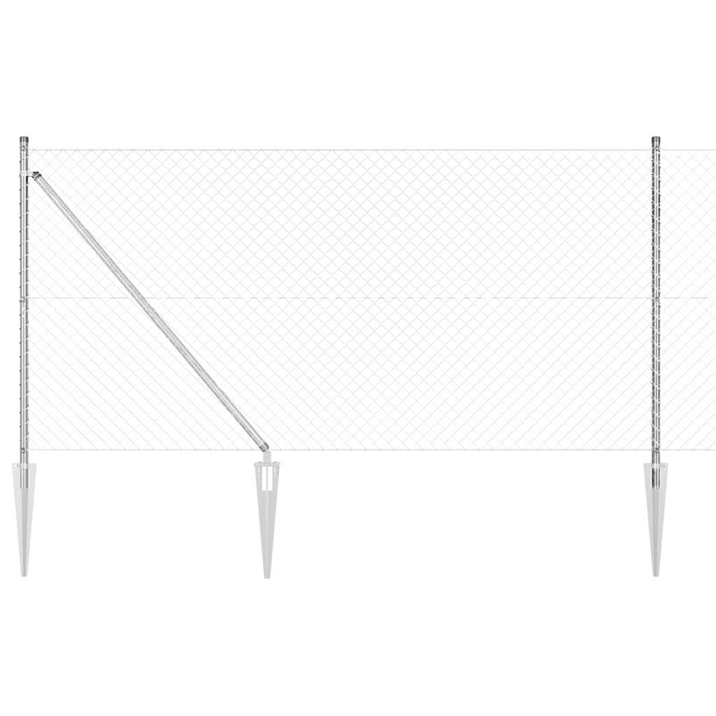 JUNG Vida Zaunpfosten Silber 10 x 1,2 m (40 x 40 mm Maschenweite) Stahl