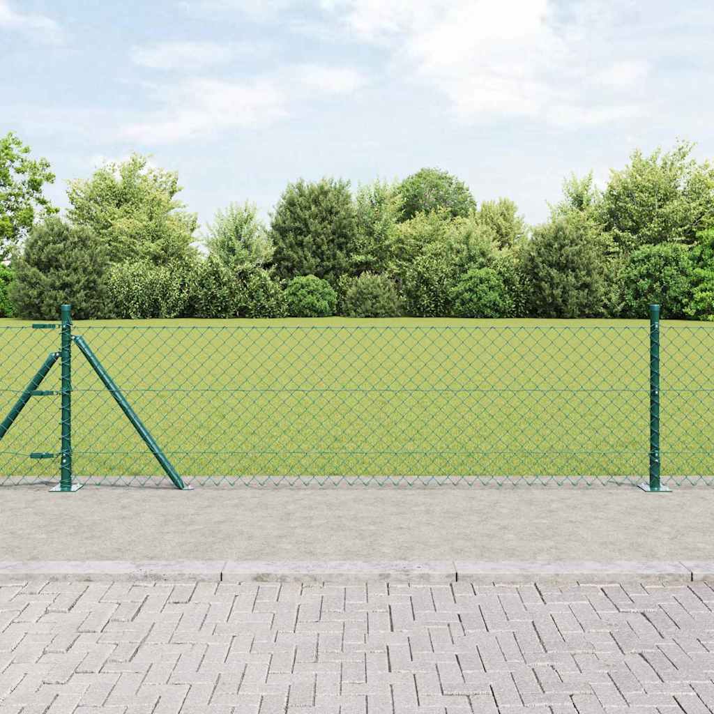 JUNG Vida Zaunpfosten Grün 25 x 0,6 m (40 x 40 mm Maschen) Stahl und PVC
