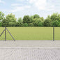 JUNG Vida Zaunpfosten Grau 10 x 0,4 m (60 x 60 mm Maschen) Stahl und PVC