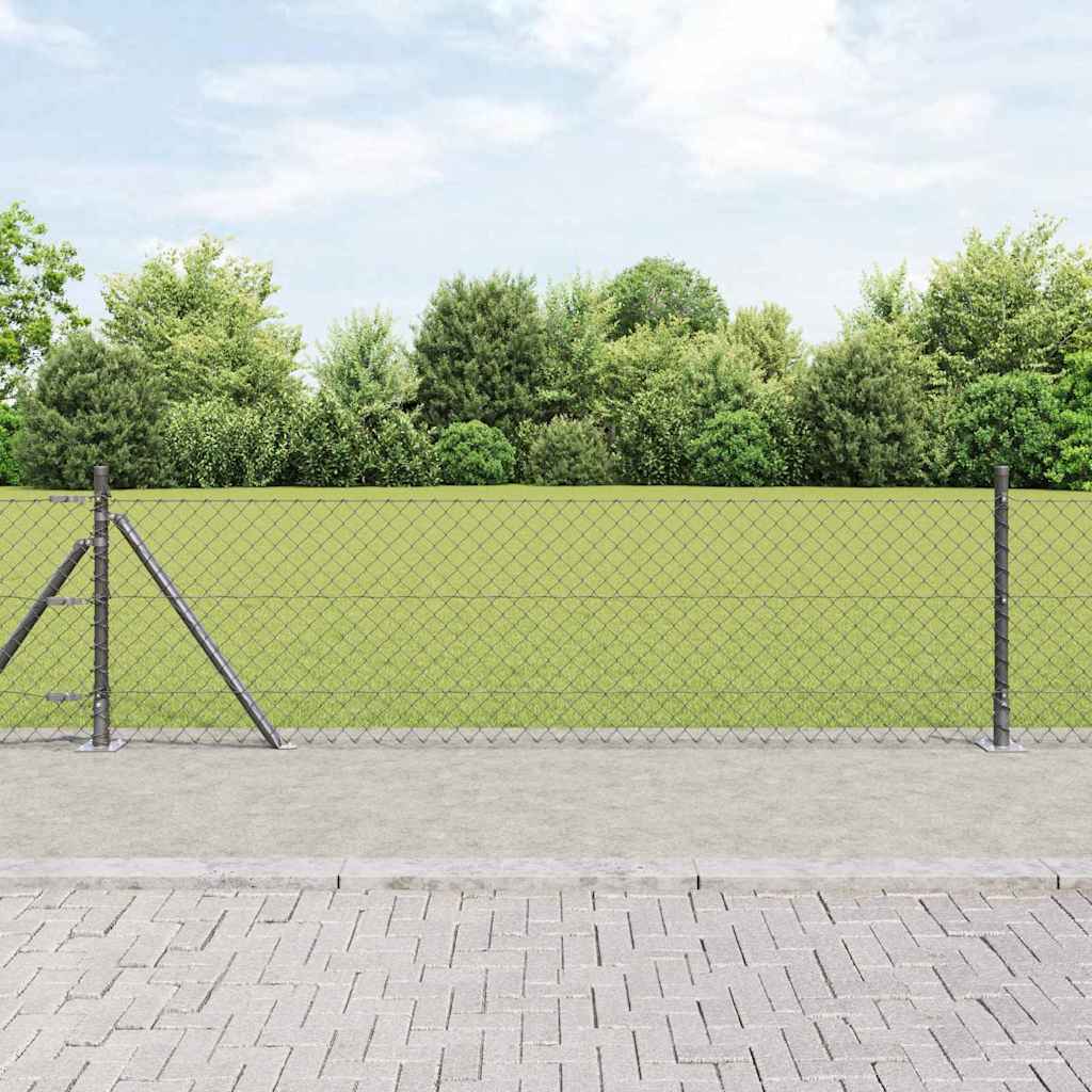 JUNG Vida Zaunpfosten Grau 25 x 0,4 m (40 x 40 mm Maschen) Stahl und PVC