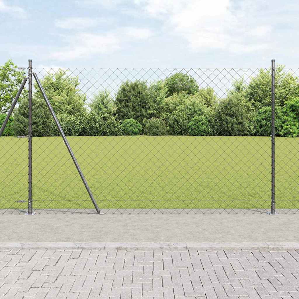 JUNG Vida Zaunpfosten Grau 25 x 1,6 m (60 x 60 mm Gewebe) Stahl und PVC