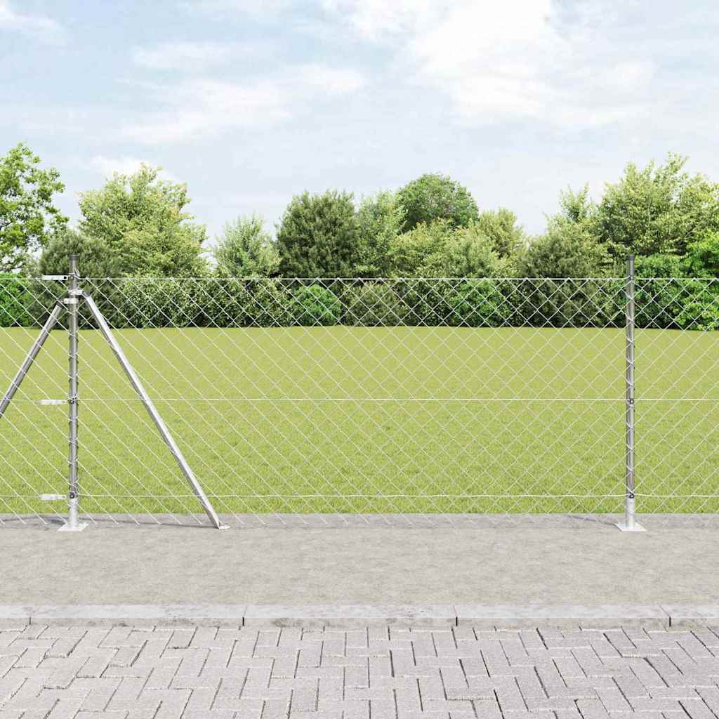 JUNG Vida Zaunpfosten Silber 10 x 1 m (60 x 60 mm Maschen) Stahl