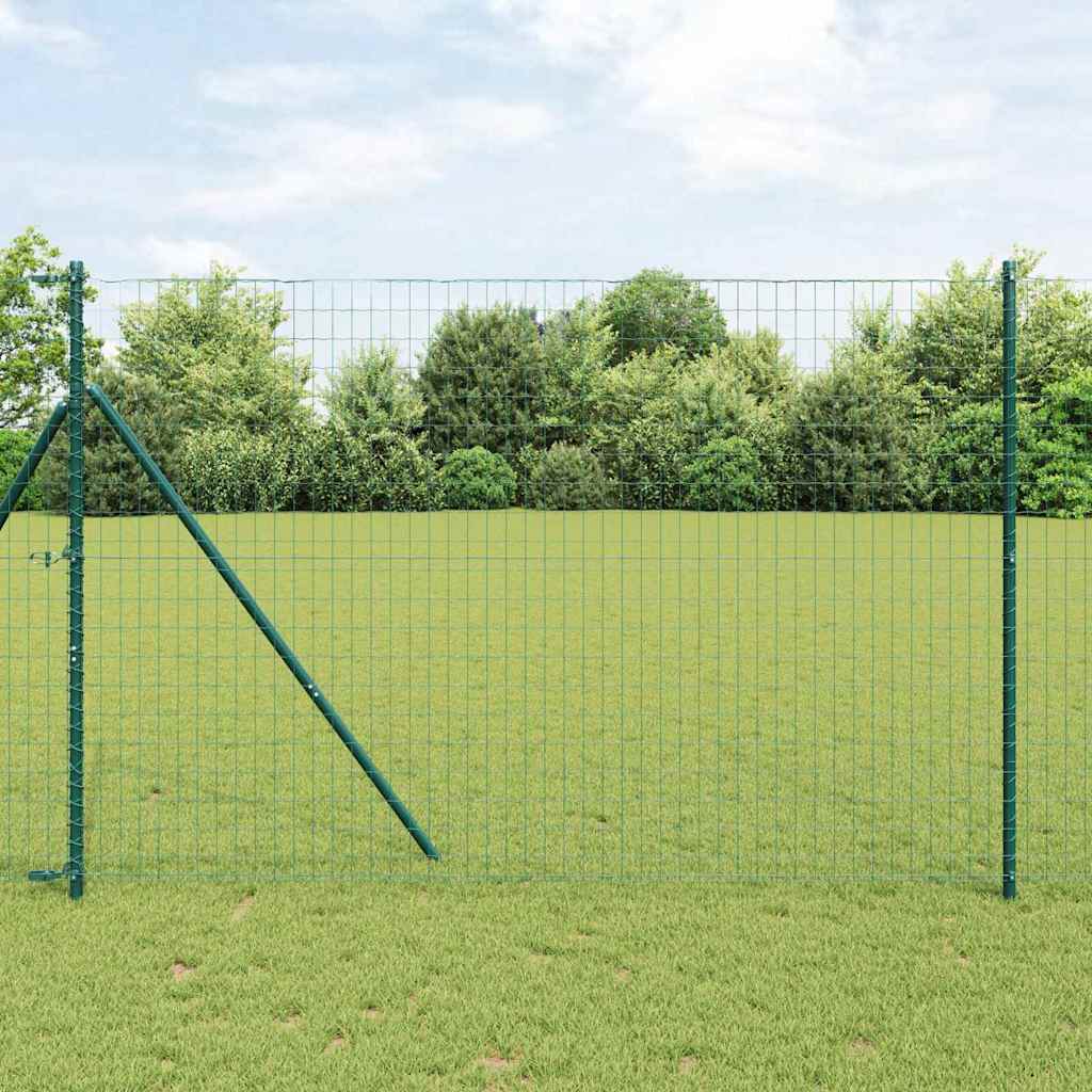 JUNG Vida Zaun mit Pfosten Grün 1,5 x 10 m Stahl und PVC
