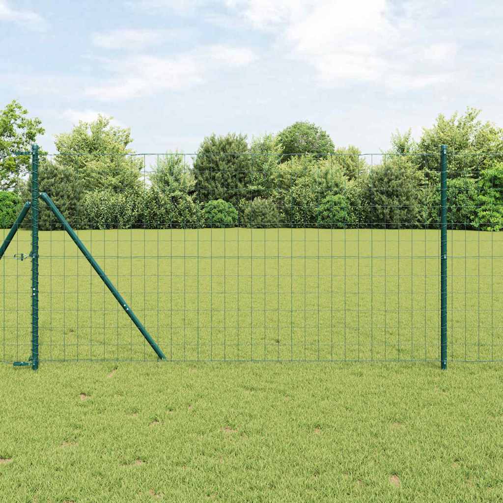 JUNG Vida Zaun mit Pfosten Grün 1,2 x 10 m Stahl und PVC